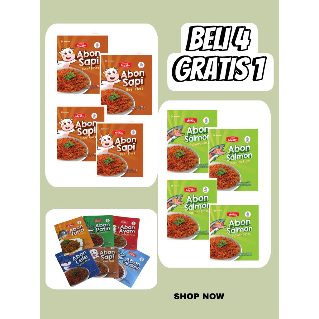 

NF-Beli 4 Gratis 1 Abon MPASI Rasa Salmon Anti GTM Penambah Nafsu Makan Anak Tanpa Campuran Kemasan Ekonomis