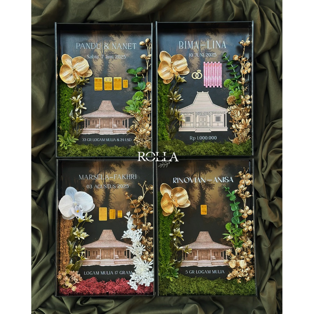 FRAME MAHAR RUMAH ADAT SERI “KHAYA” uk 35x25cm