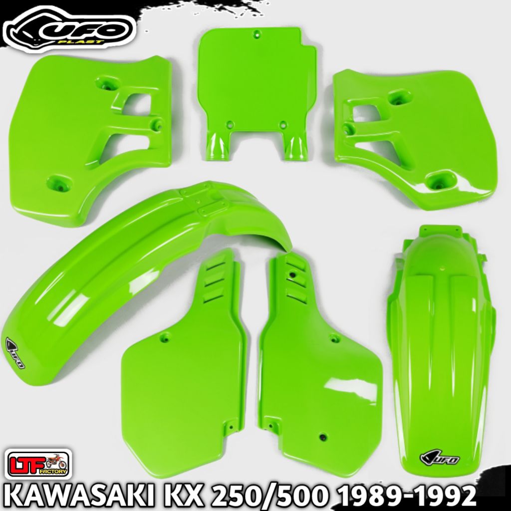 KAWASAKI KX 250 500 1989 1900 1991 1992 - UFO VINTAGE COMPLETE PLASTIK KIT - COVER BODY FULL SET ADV