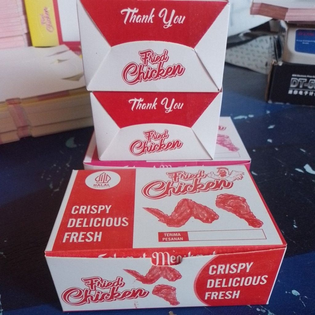 

DUS FRIED CHIKEN MERAH PUTIH non LAMINASI ISI 50 PCS / DUS CHIKEN / DUS AYAM GORENG