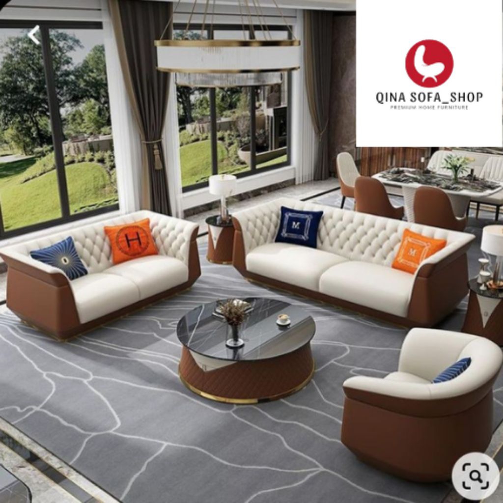 IDEA-Sofa 321 Seater Sofa Ruang Tamu Berbahan Kulit Sofa FullSet FullBusa Berkualitas Premium