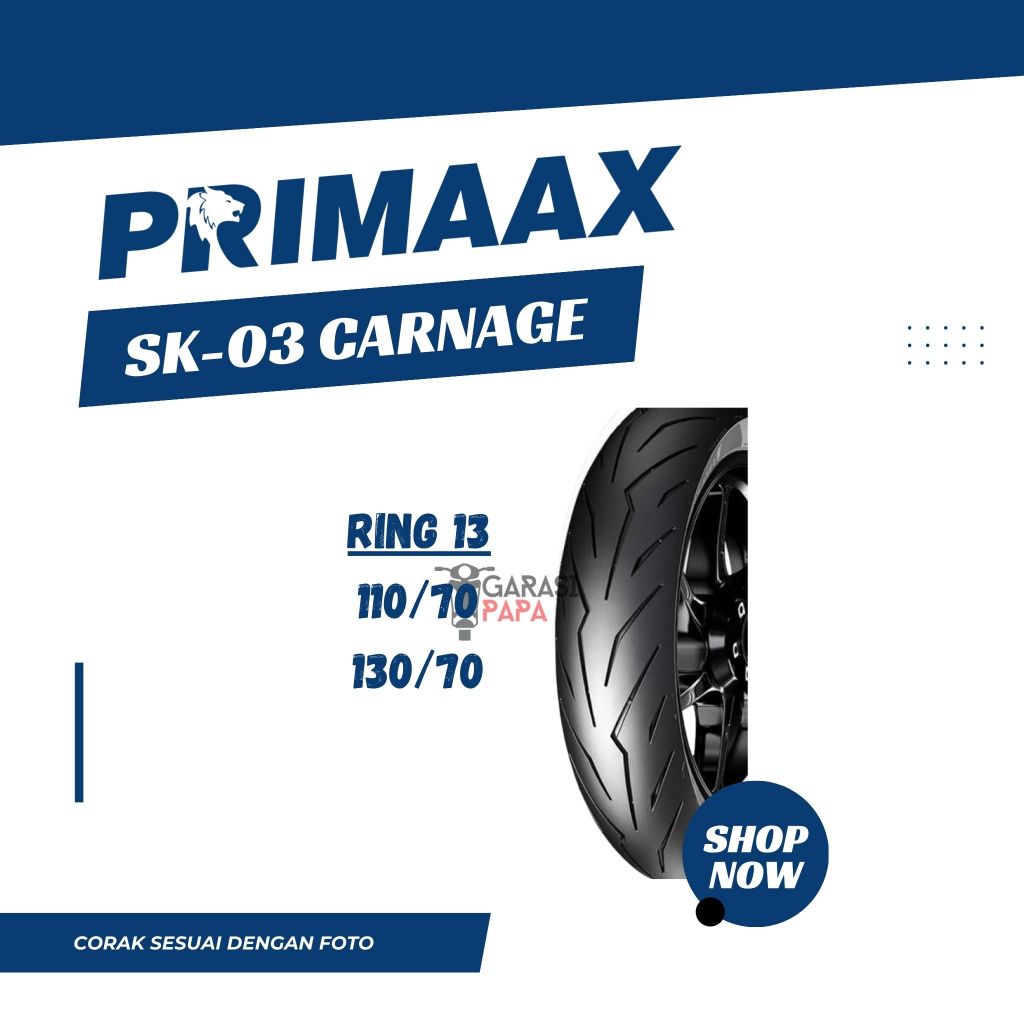 Ban Motor Tubeless Primaax Primax SK 03 Carnage Model Pirelli Diablo Rosso Ring 13 110/70 130/70 Nma