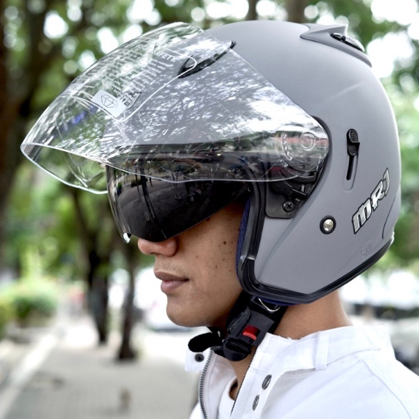 KODE L72E Helm Half Face Centro Double Visor G2 Mrj Gmt Pria Wanita Dewasa Sni