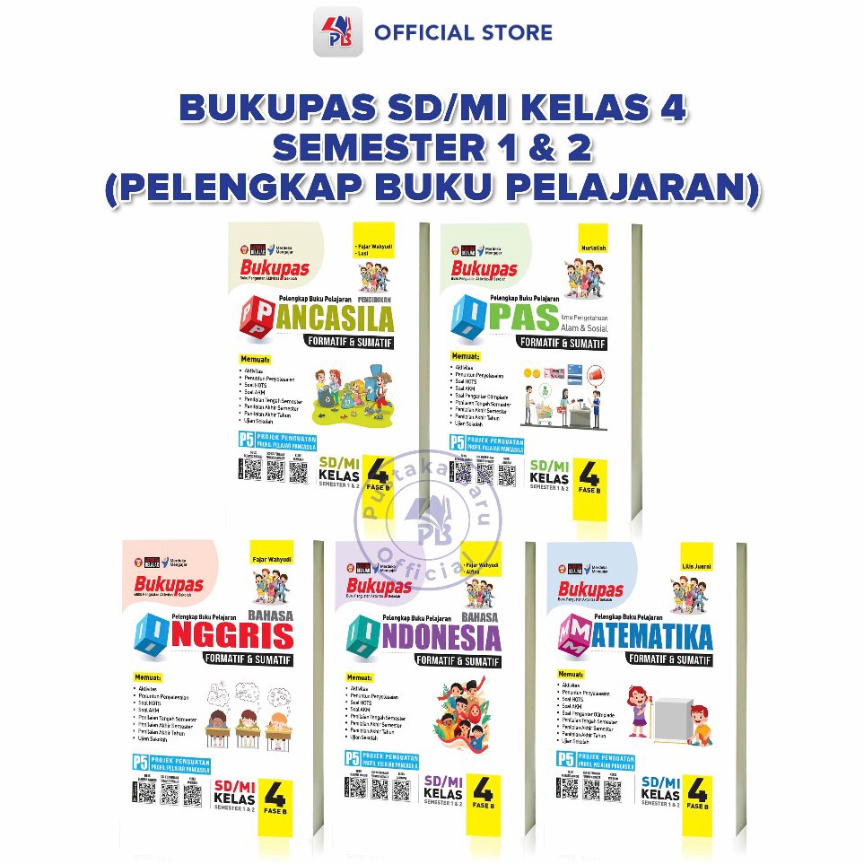 KODE W59X Buku P5 SD Kelas 4  Bukupas Pelengkap Buku Pelajaran Pancasila Matematika Bahasa Indonesia