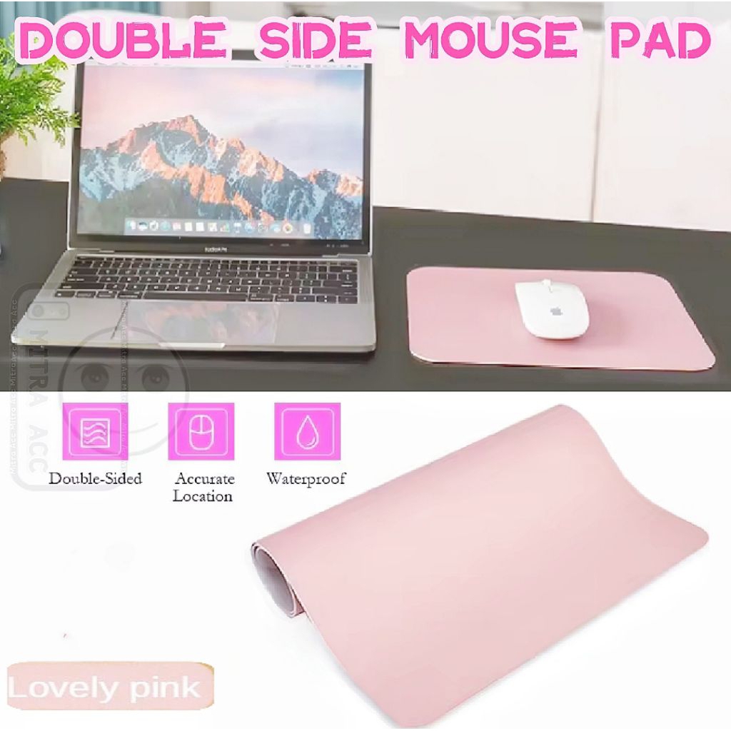 Mouse Pad Komputer Tatakan MousePad Kulit PU Waterproof