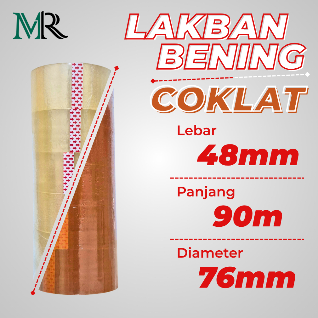 

Lakban Bening/Coklat Premium 48mm x 90yard - Kuat & Tidak Mudah Putus
