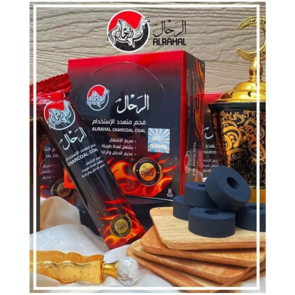 Arang CHARCOAL AL RAHAL the best. Arang bukhur dupa. Arang Magic. Tahan lama, Isi 10pcs