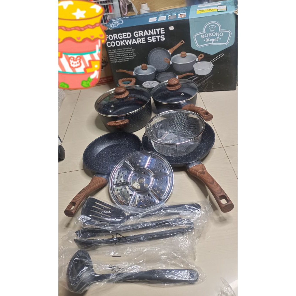 BOBOKO ROYALE GRANITE  11 Pcs panci set