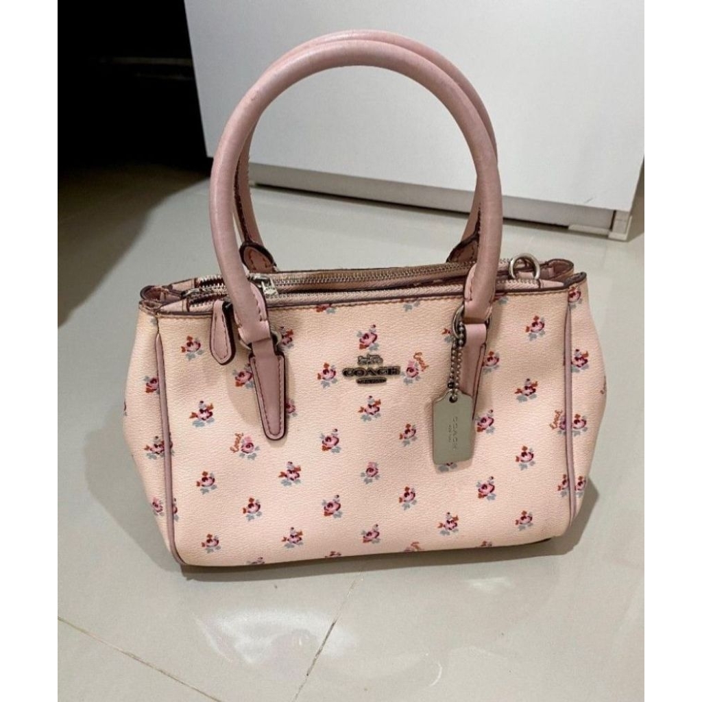 Pink coach floral bag ori