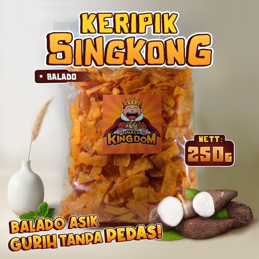 

Keripik Singkong Balado Gurih 250gr | Cemilan Lezat Keripik Renyah Snack Kingdom