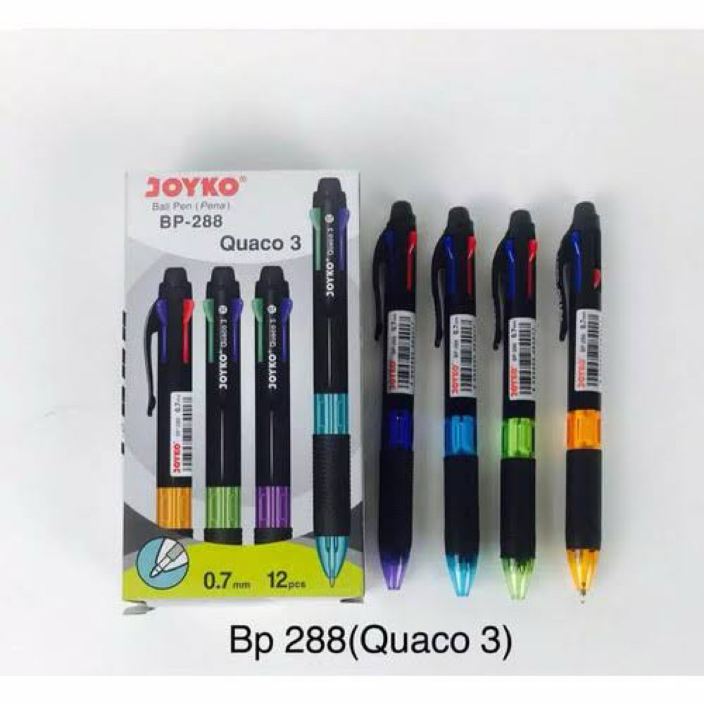 

( 12 Pcs ) Ballpen Joyko BP- 288 Quaco Pen 4 Warna