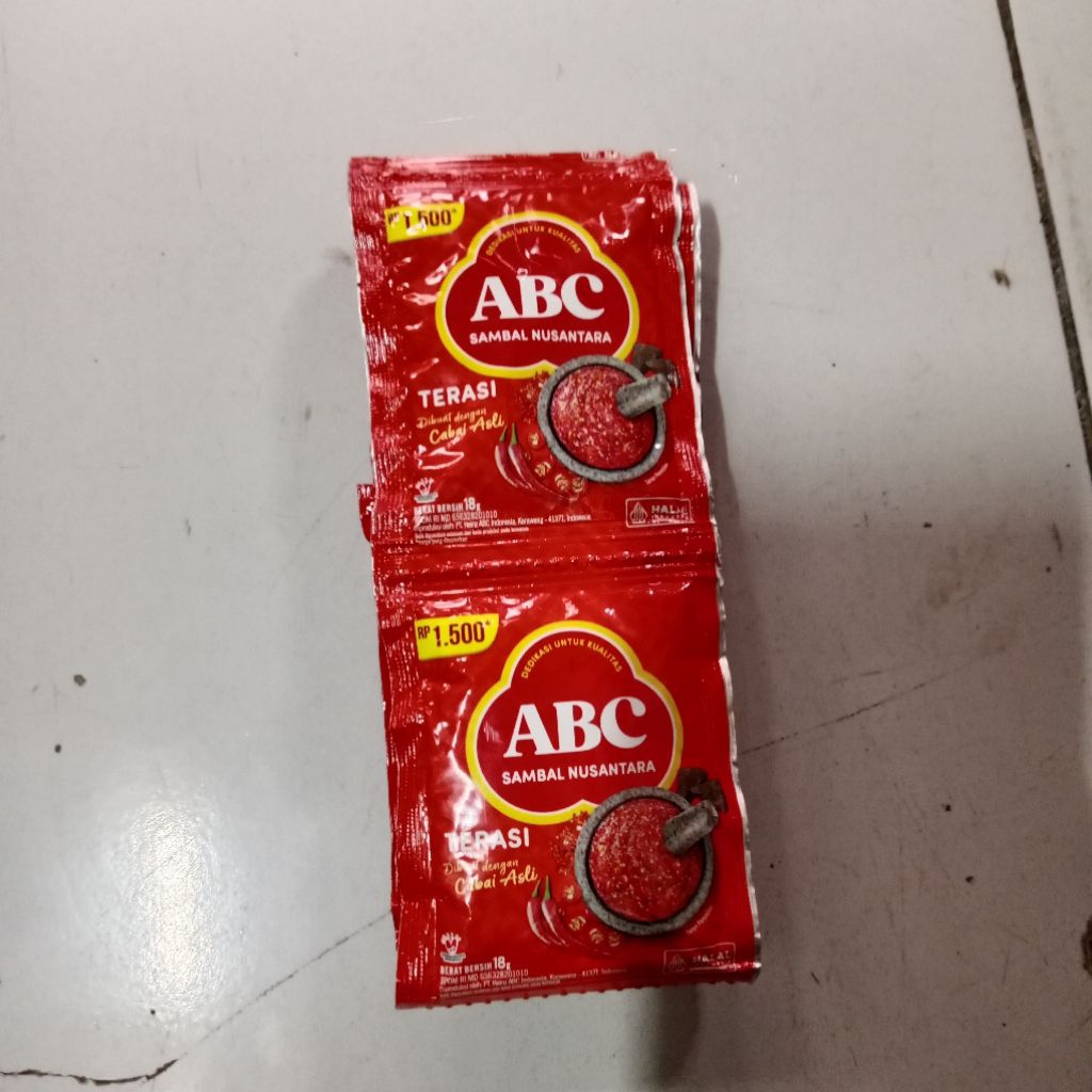 

SAUS ABC SAMBAL TERASI 15GR 1RENCENG ISI 10