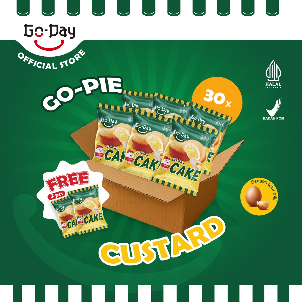 

Go-Day Go-Pie Custard Cake 30 Pcs GRATIS 2 Pcs (Total 32 pcs)