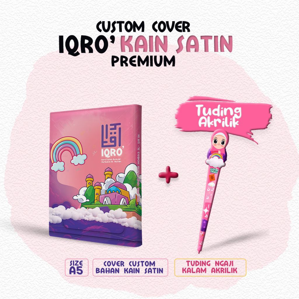 

Cover Iqro Hanya Cover saja Tanpa Iqronya Ukuran A5 Menggunakan Bahan Satin , Motif Lebih Ekslusif