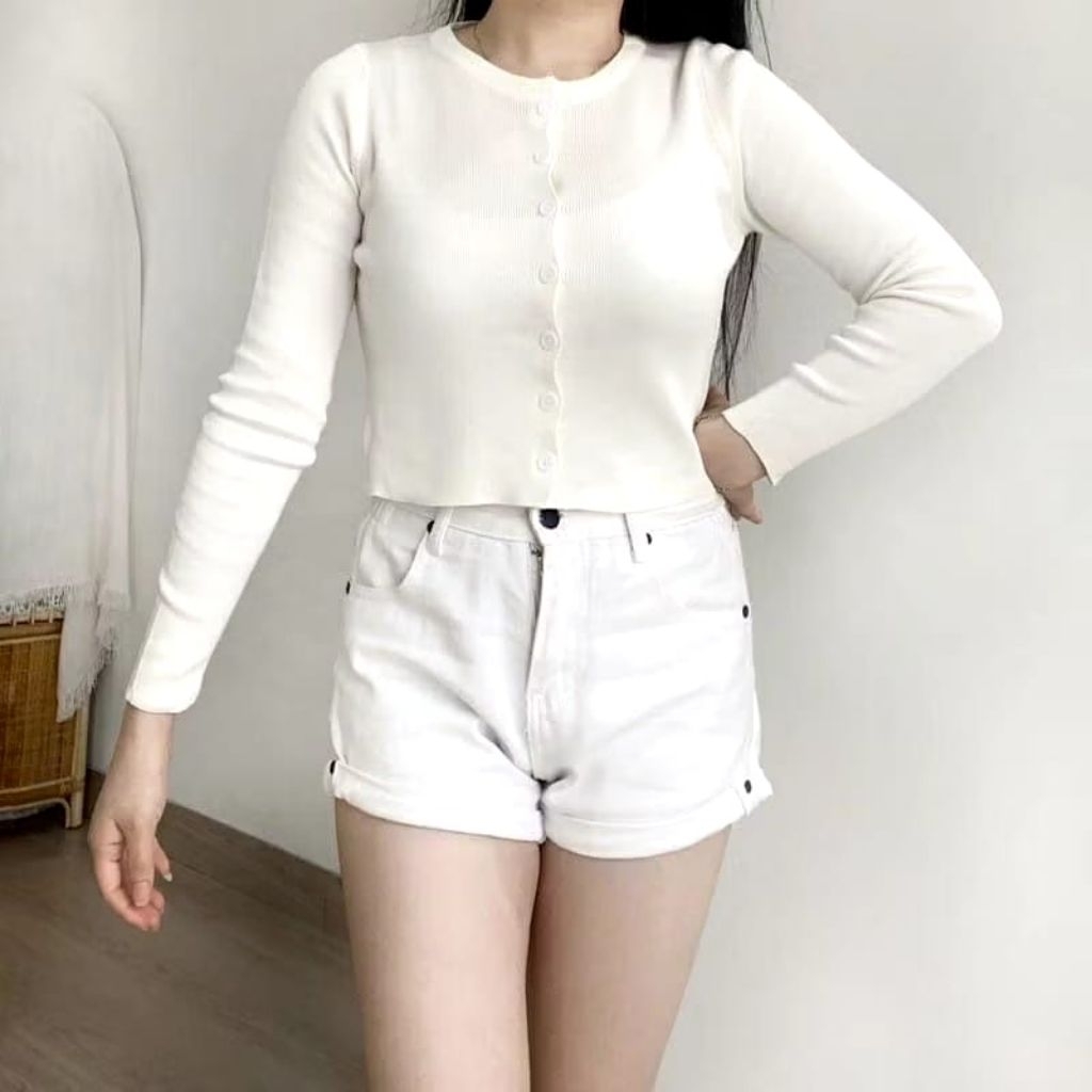 Zea Fashion Crop Top Cardi Rajut Atasan Wanita korean Style