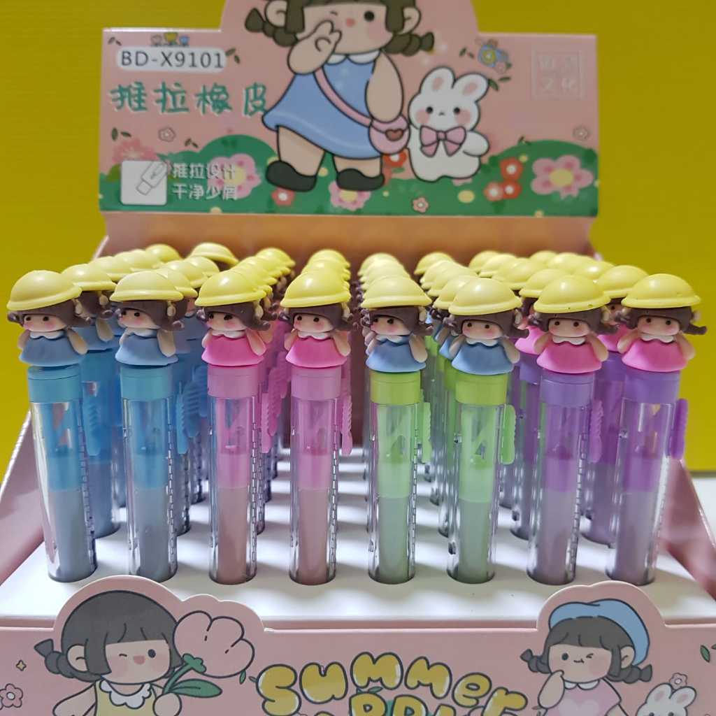 

Penghapus Pensil Dorong Warna Pastel // Penghapus Mekanik Lucu // Mechanical Eraser Push & Pull (PCS)