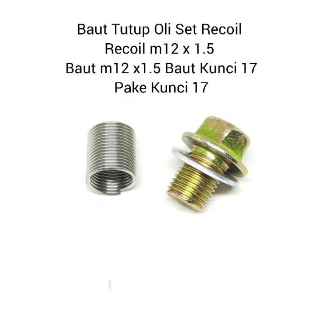 Baut Tutup Oli Set Recoil m12x1.5 Set Baut m12 x 1.5 Baut Kunci 17 Drat kasar