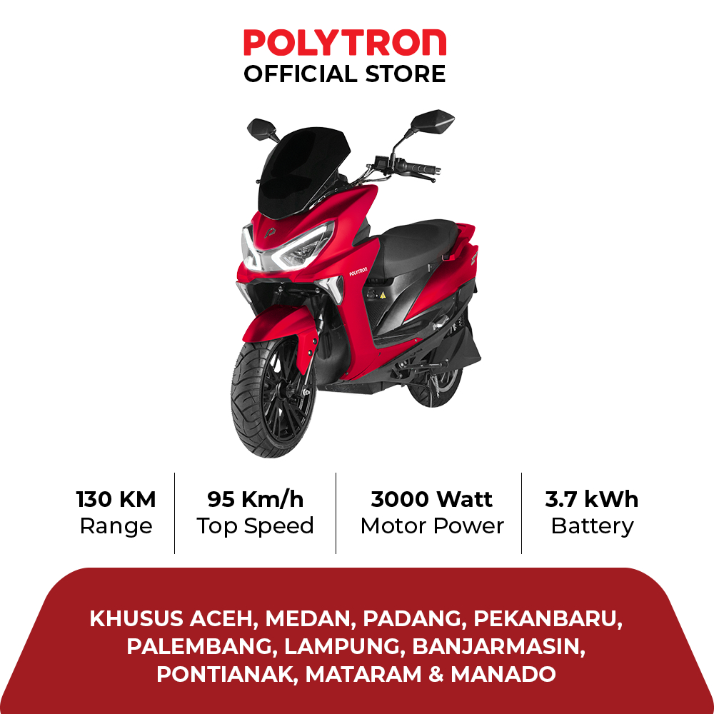 SUBSIDI POLYTRON Fox R Electric Sepeda Motor Listrik - OTR  Aceh, Medan, Padang, Pekanbaru,Palembang