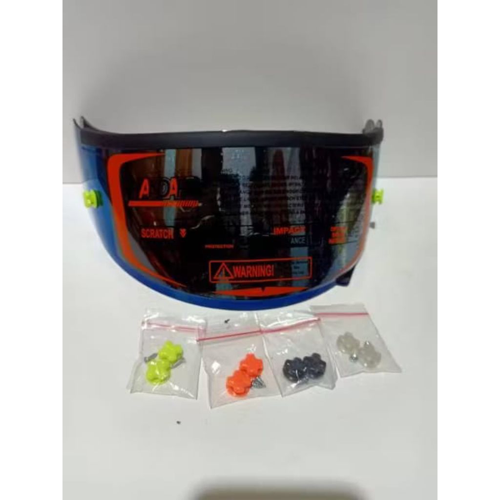 Flat visor ink cl max iridium silver gold blue (1paket dan tear off post) kaca helm ink