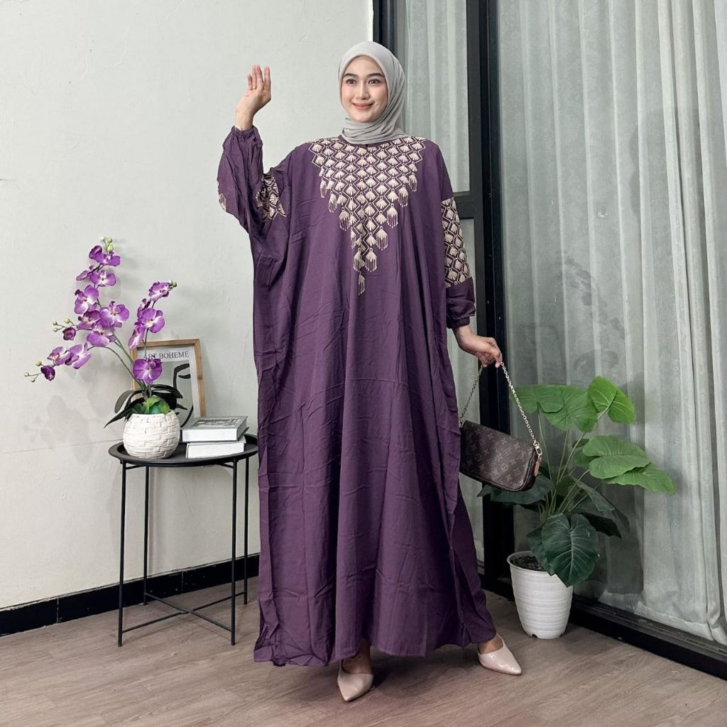 Kaftan Jessica Rayon Premium Dress Wanita Jumbo LD 170 - Gamis Kaftan Motif Jessica