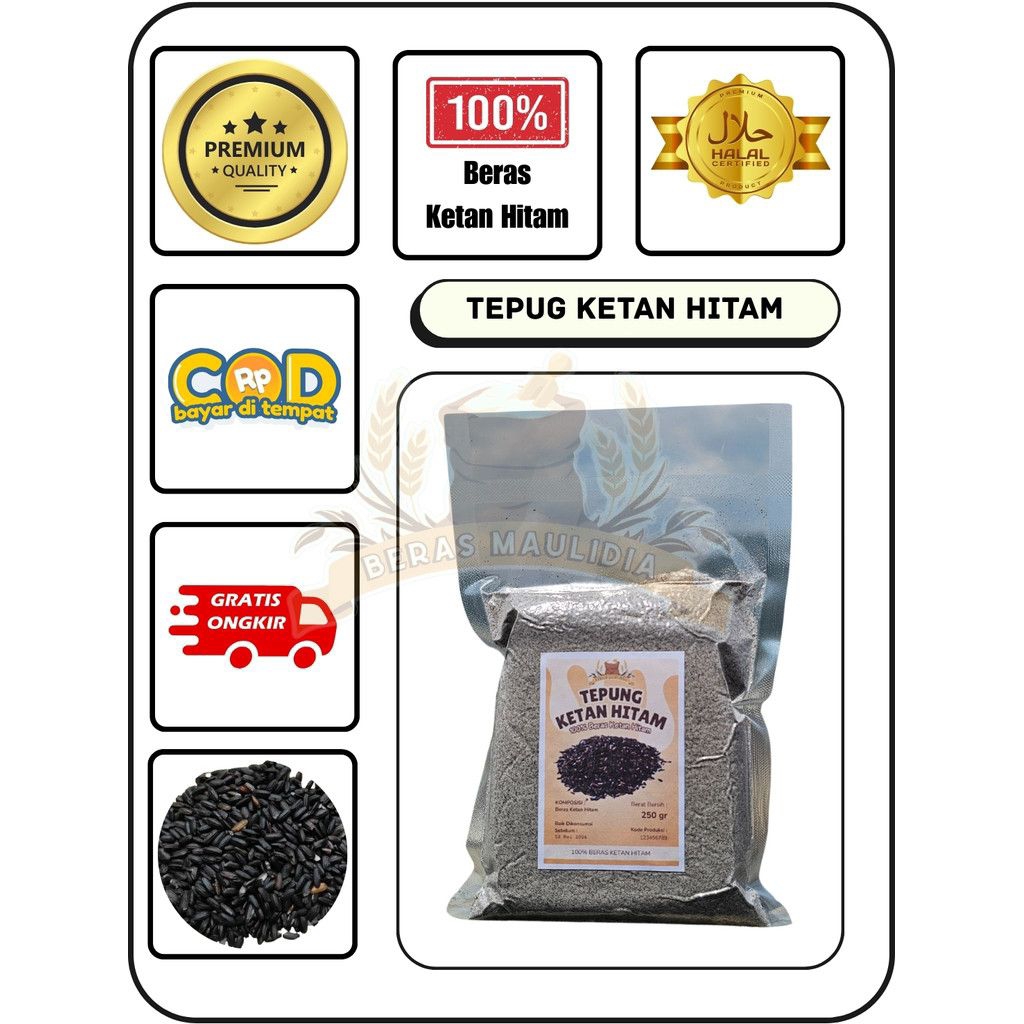 

Tepung ketan hitam 250gr 100% murni tanpa campuran