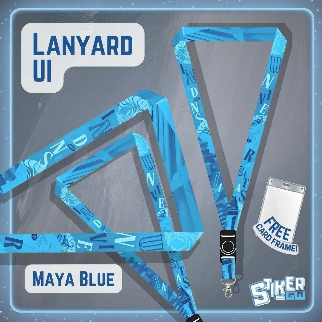 

Lanyard UI dan Frame | Maya Blue | Universitas Indonesia | Lanyard Makara Biru Muda