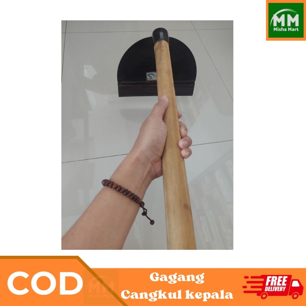 Raflezia Gagang Cangkul Kepala Panjang 100 Cm Diameter 3Cm Bahan Kayu Mahoni ~Mm