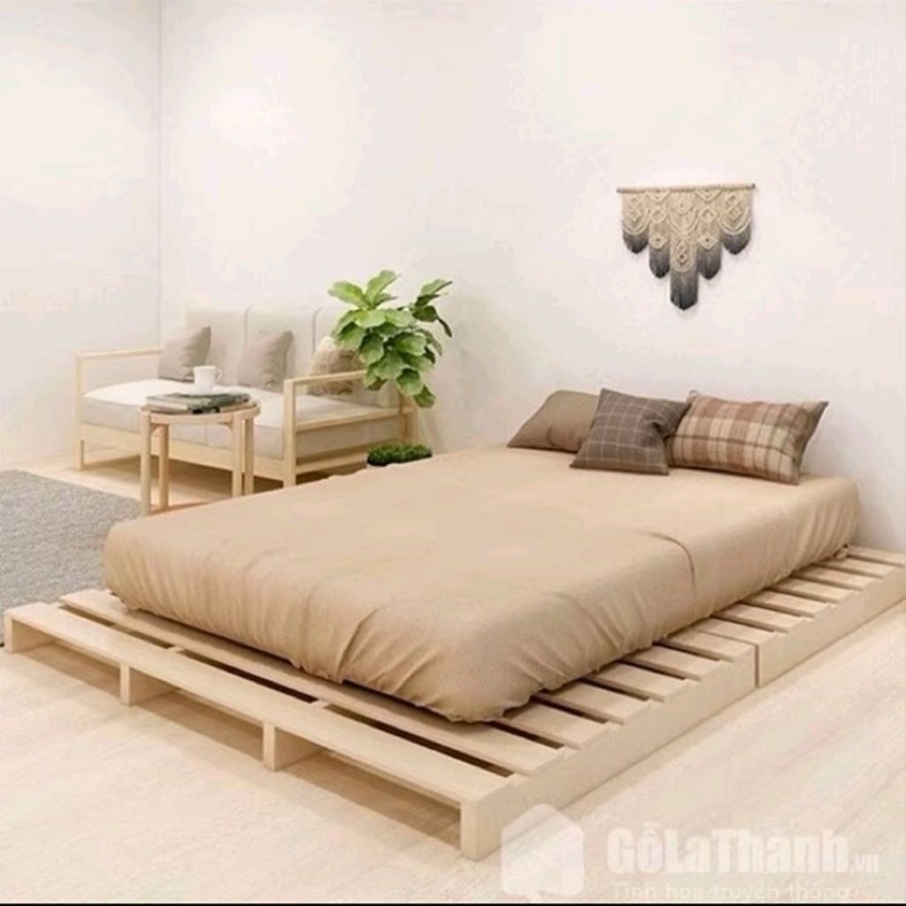 Divan palet alas kasur sudut tumpul kayu keras