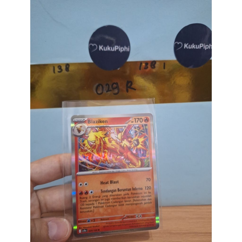 Kartu Pokemon Blaziken 029/138 R TCG Indonesia