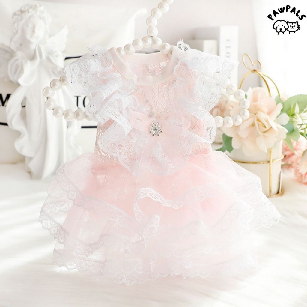 Hazel Dress - Baju Anjing Kucing Dress Pink Cantik Prewedding Tutu Gaun
