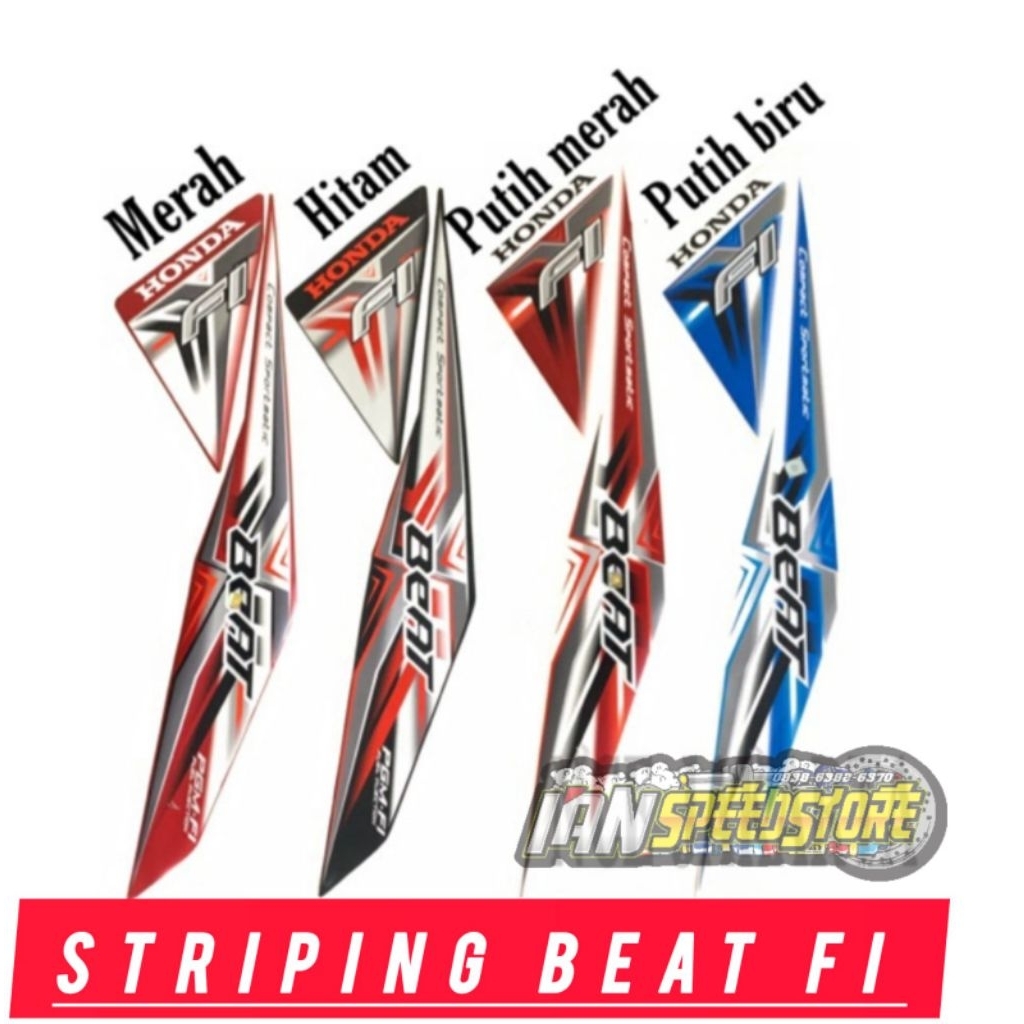 Stiker Striping Honda Beat Fi 2015 List Plisir Original