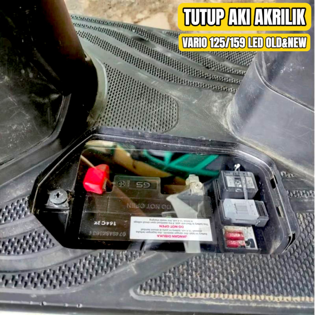 COVER TUTUP AKI AKRILIK HONDA VARIO 125/150 LED MIKA TUTUP AKI TRANSPARAN VARIO 125/150 LED OLD & LE