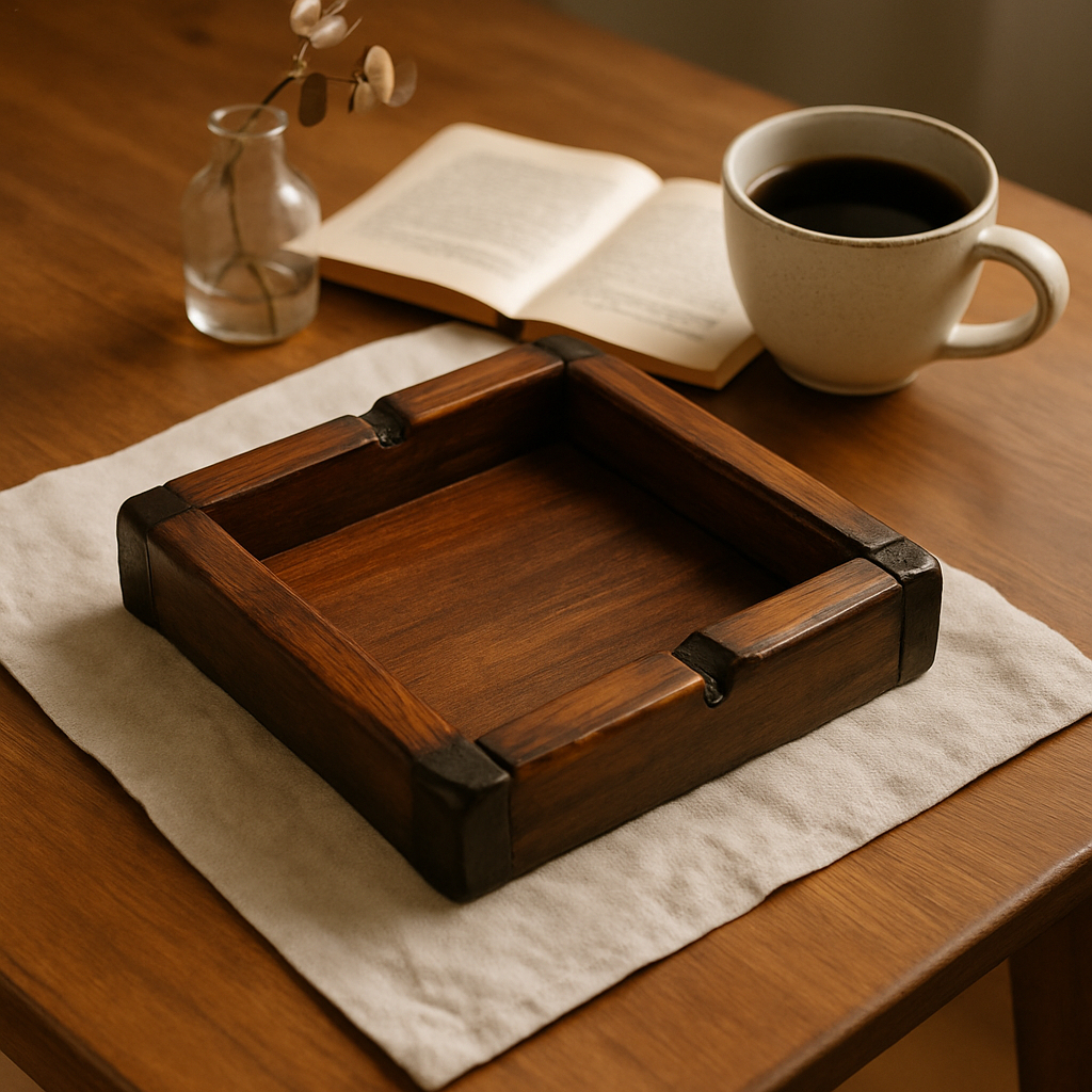 Furniture Asbak Kayu Aesthetic Unik, Wadah Sekar Rokok dan Sampah Mini