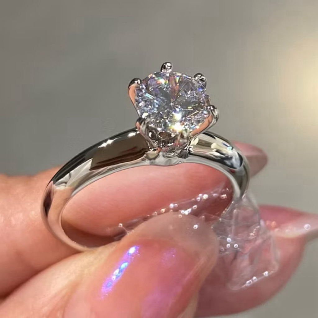 Cincin Berlian Moissanite Sertifikat Resmi GRA