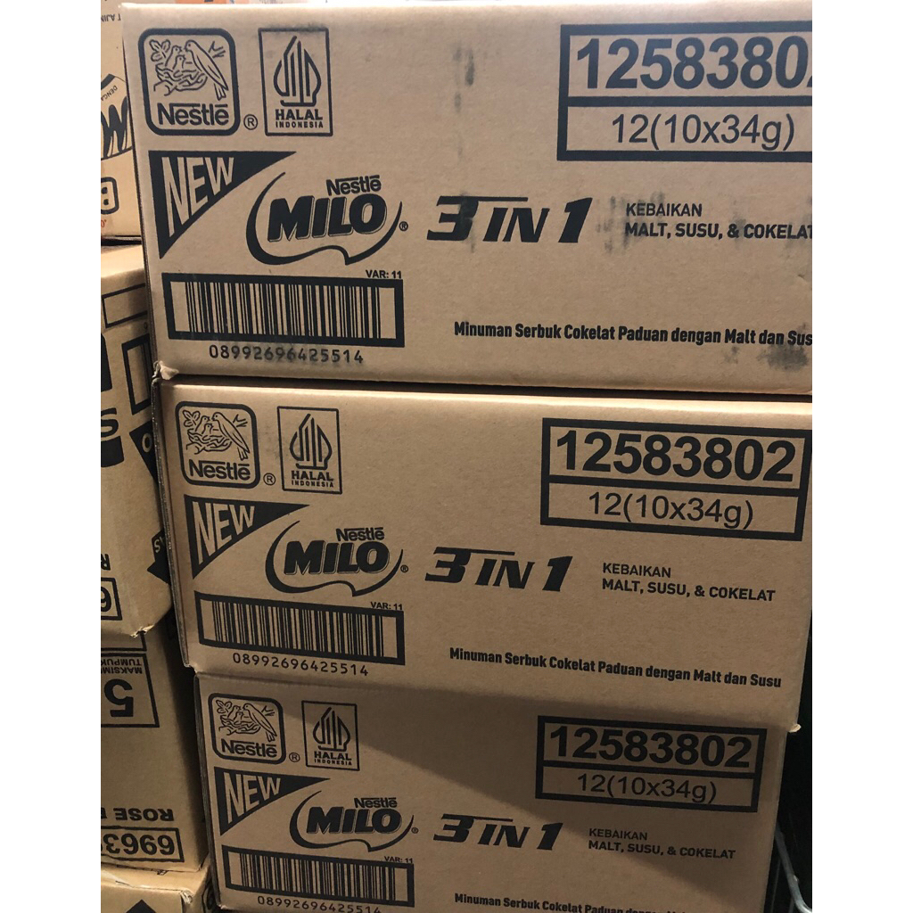 

Milo Bubuk Healtly Drink 3 in 1 Actigen E Renceng 1 Dus isi 12 Renceng ( 10*34gr)