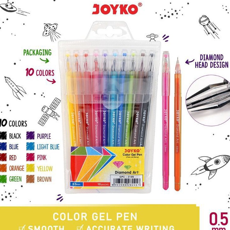

Cod Pulpen Gel Warna Joyko GPC31S Diamont Art 1set1warna