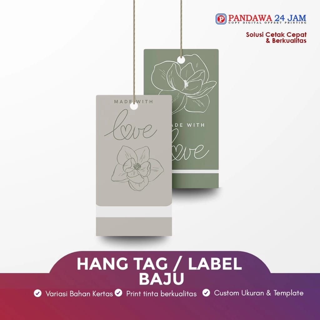 

Hang tag Souvenir/ Ulang tahun Baju Brand /Merk / hengtek label merk / price tag /hang tag barcode baju Label harga baju 5fmq