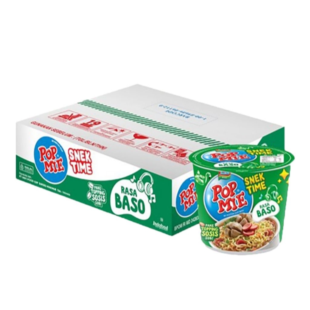 

Pop mie cup rasa bakso isi 12 pcs @28 gram KARTON