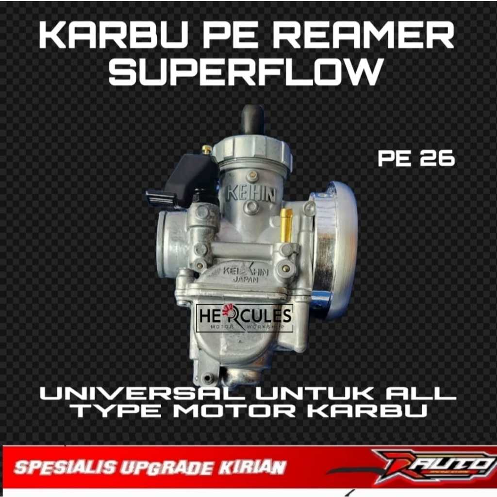 karburator Karbu PE Reamer SUPER FLOW keihin pe28 pe24 pe26 original mio beat JUPITER SUPRA rx king 