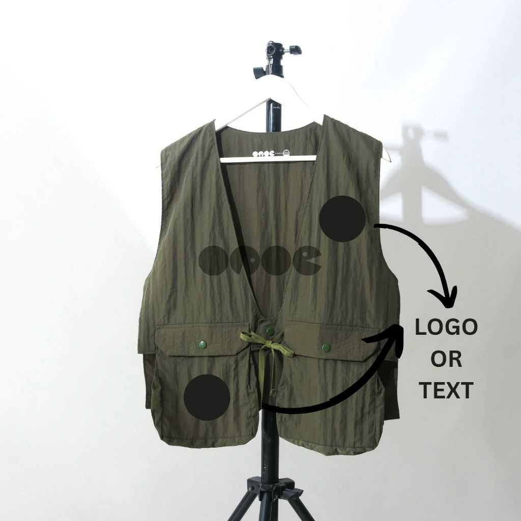 OAOE [CUSTOM LOGO/TEXT BORDIR] VWJP Unisex Simple Work Japanese Uniform Outdoor Waterproof Vest Romp