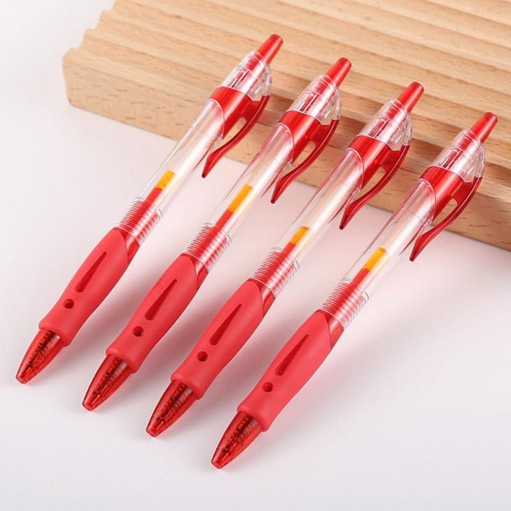 

[ 1 Lusin / 12Pcs ] Pulpen Gel MINI 0.5MM / Bolpain Bolpen Alat Tulis Kantor Sekolah Tinta Pen Pena Standart Warna Merah