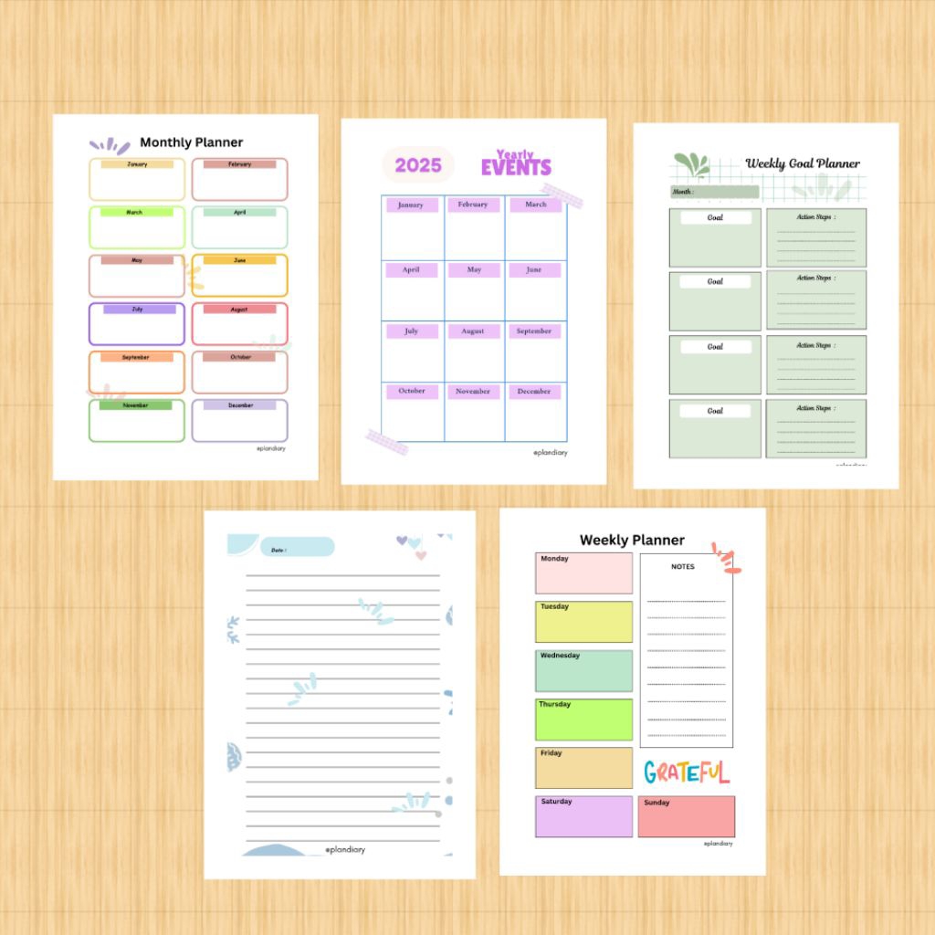 

Isi Binder Paket Planner size A5 Plandiary