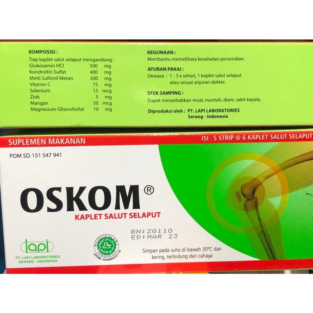 Oskom Suplemen Nyeri Sendi Vitamin Tulang Cegah Osteoporosis isi 6 kaplet Vitamin Sendi Obat Cegah O
