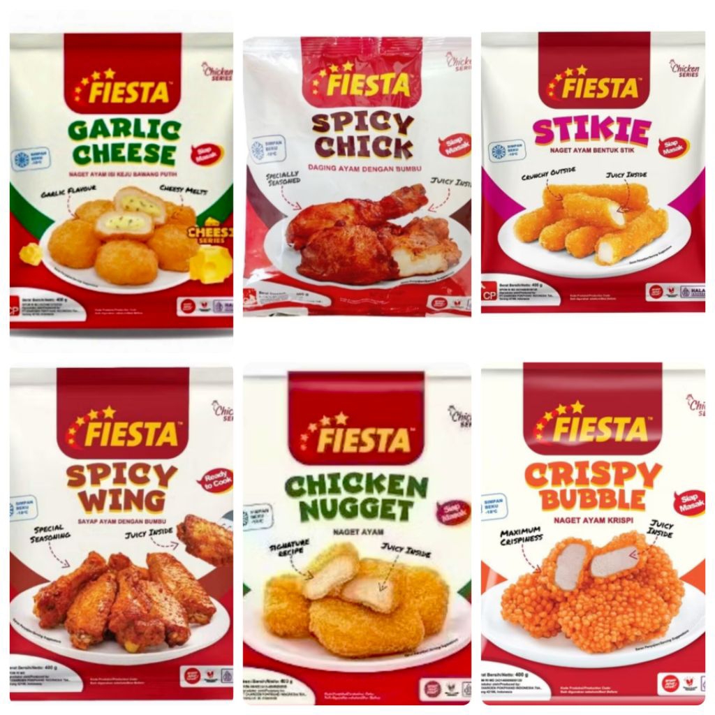 Paket Nugget Fiesta Spicy Wing, Stikie, Spicy Chicken, Chicken Nugget, Crispy Bubble, Garlic Cheese 