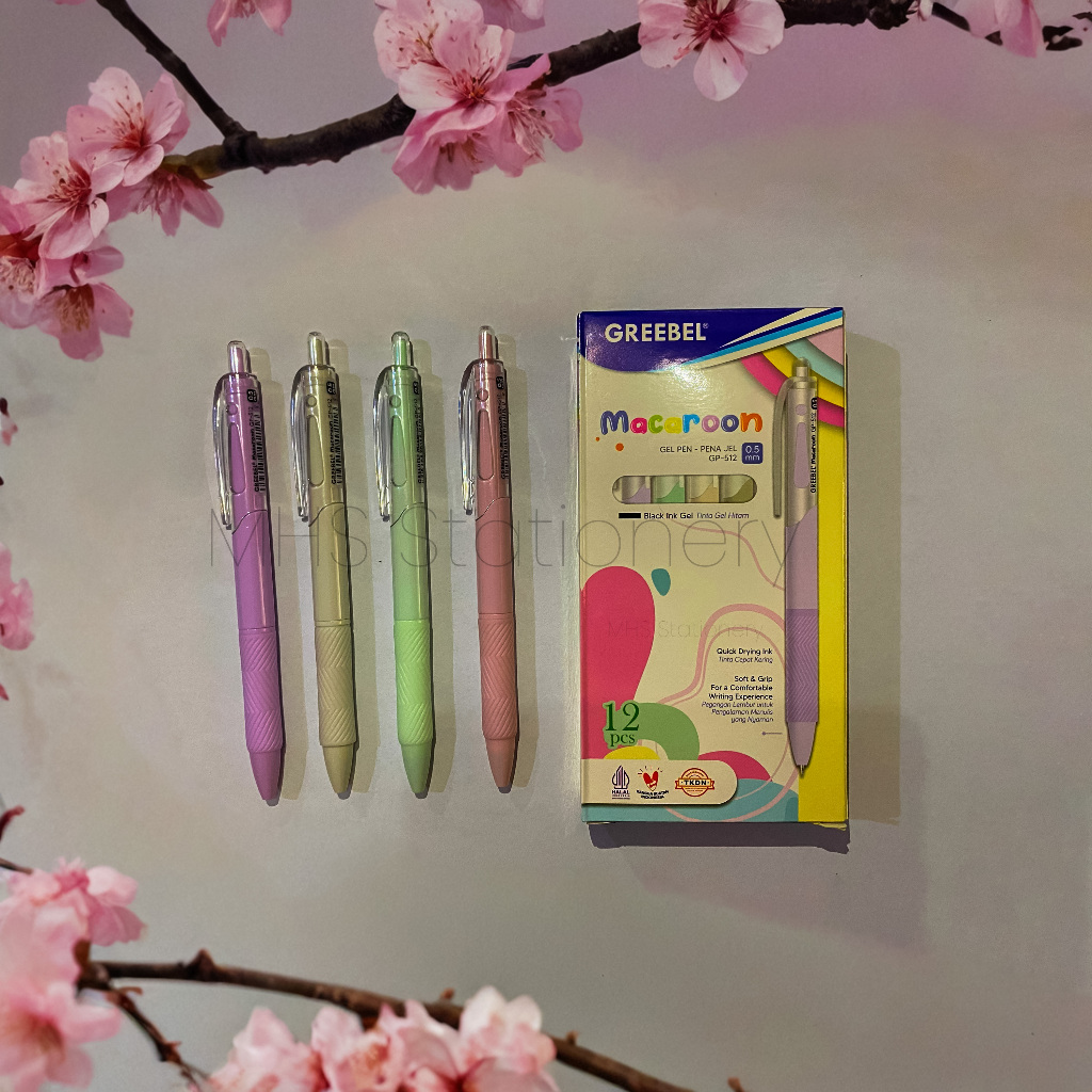 

Greebel Gel Pen Pulpen Pena Ball Pen Bolpoin Ballpoint GP-512 0.5 mm Macaroon Lucu Warna Pastel