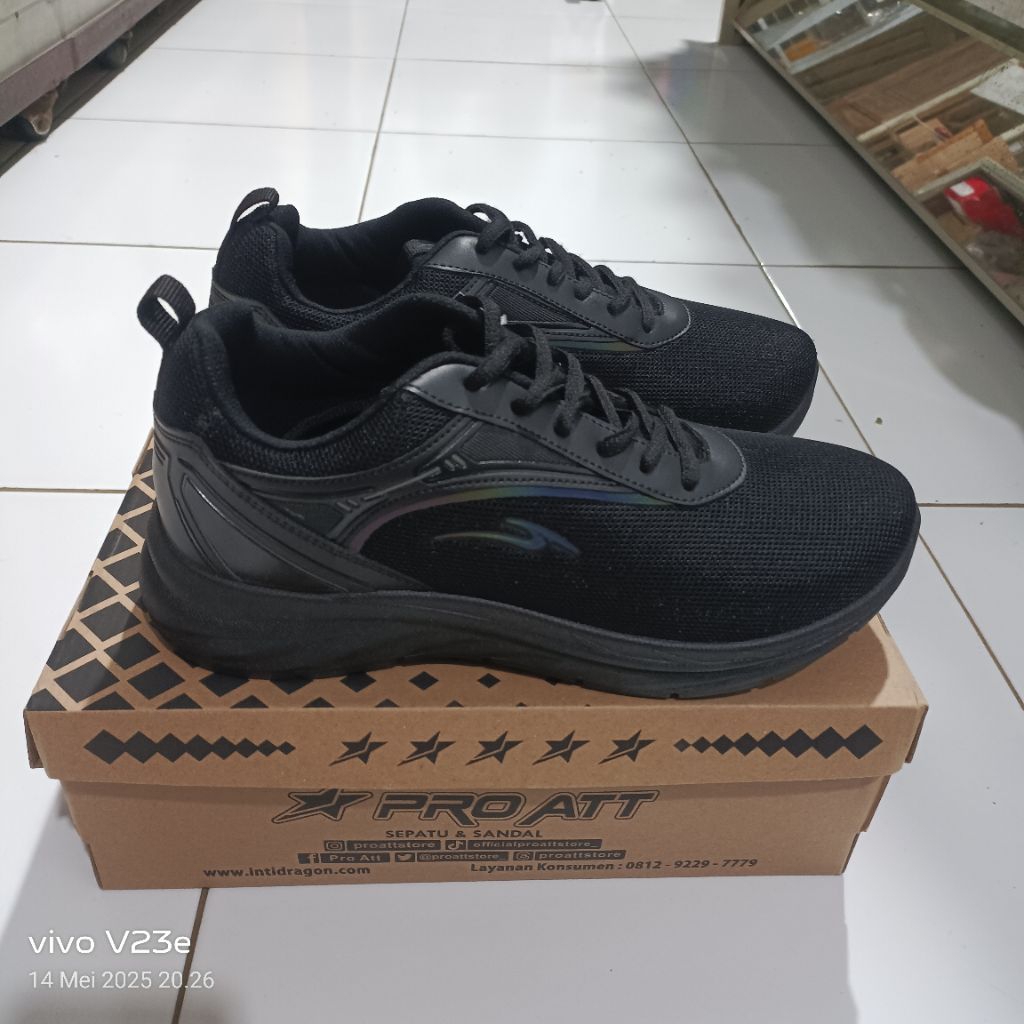 SEPATU SEKOLAH PRO ATT FULL HITAM SIZE 40-43