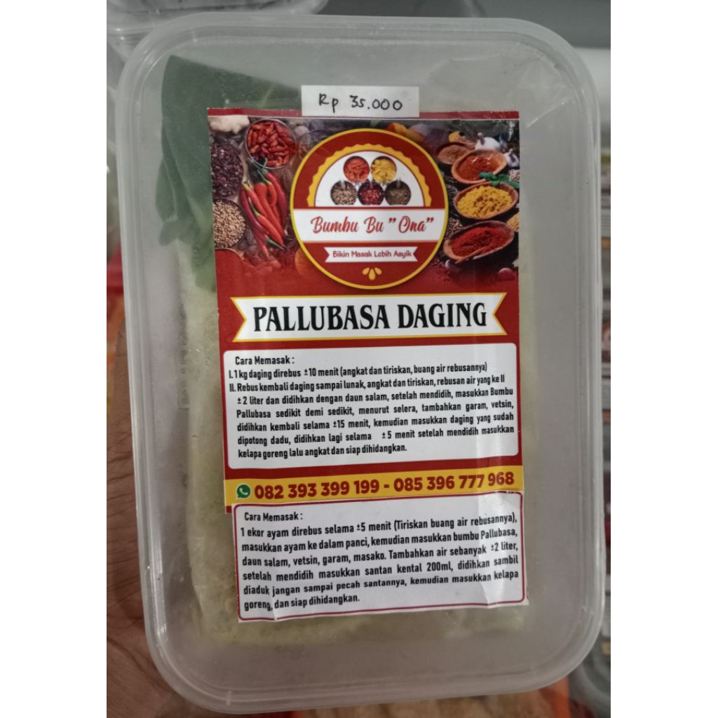

Bumbu Pallubasa Daging Bu Ona