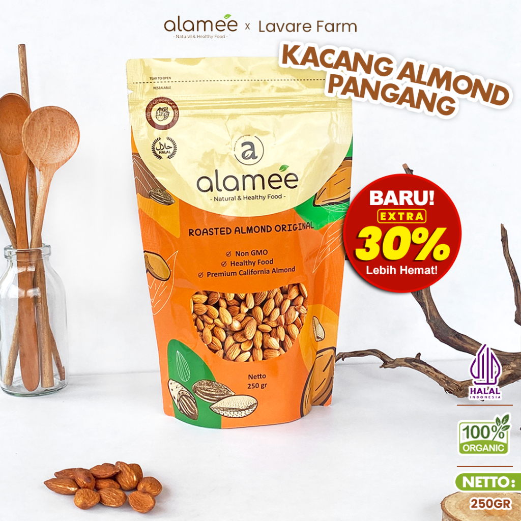 

KACANG ALMOND PANGGANG ROASTED KUPAS ASI BOOSTER PELANCAR ASI IBU MENYUSUI PENGUAT IBU HAMIL