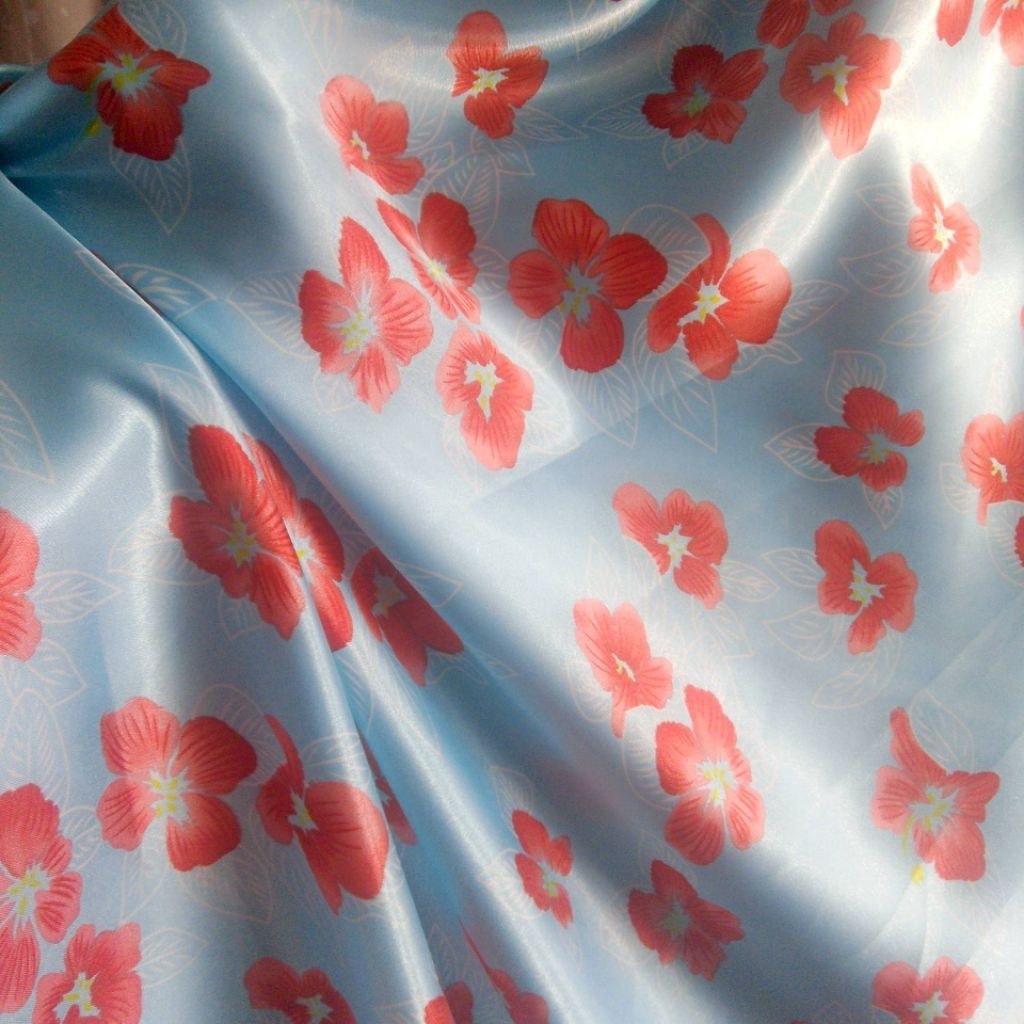 Kain Satin Silk Motif Mawar - {APT} - Kain Satin Silk Korea - Kain Satin Silk Printing Premium - har