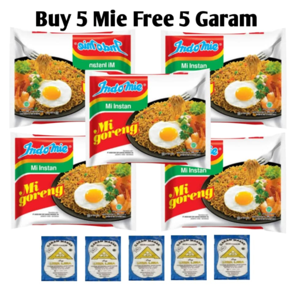 

Indomie Mie Instant Rasa Soto 5 Pcs Free Garam 5 Pcs